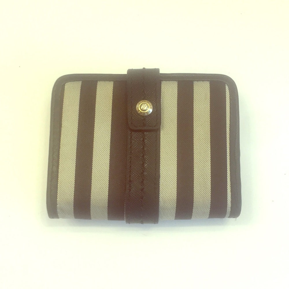 Henri Bendel Brown & White stripe Wallet